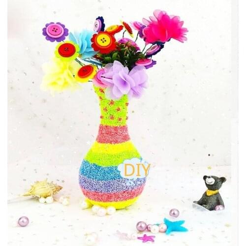 Childrens DIY Creative Handmade Material Pack Pearl Mud Button Painting Fun Vase Snow Mud Set Toys