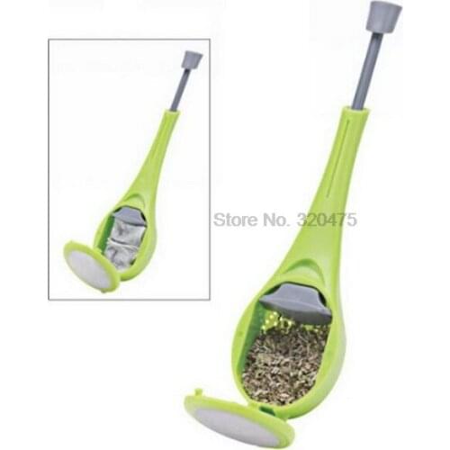 DHL 100pcs Tea Infuser Built-in plunger Healthy Intense Reusable Tea bag Plastic Tea&Coffee Strainer