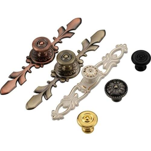 European Style Decorative Furniture Wine Cabinet Drawer Wardrobe Door Handle Antique European Zine Alloy Closet Pull Handles