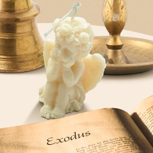 Angel Shape Scented Candle Mold 3D Soap Mold Silicone Fondant Chocolate Cupcake Topper Cake Decoration Baby Show Candle Mold