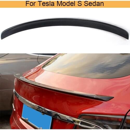 Gloss / Matte Carbon Fiber Car Rear Spoiler Wing For Tesla Model S Sedan 60 70 75 85 90D P85D P90D P100D 2012-2019 Rear Spoiler