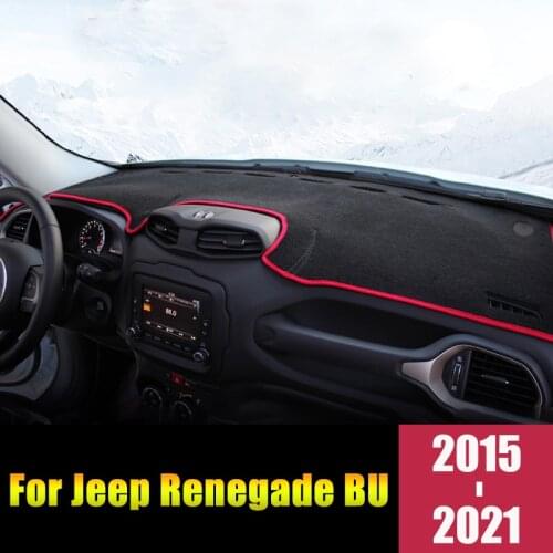 For Jeep Renegade BU 2015-2018 2019 2020 2021 Car Dashboard Cover Avoid Light Mats Instrument Platform Desk Carpets Accessories