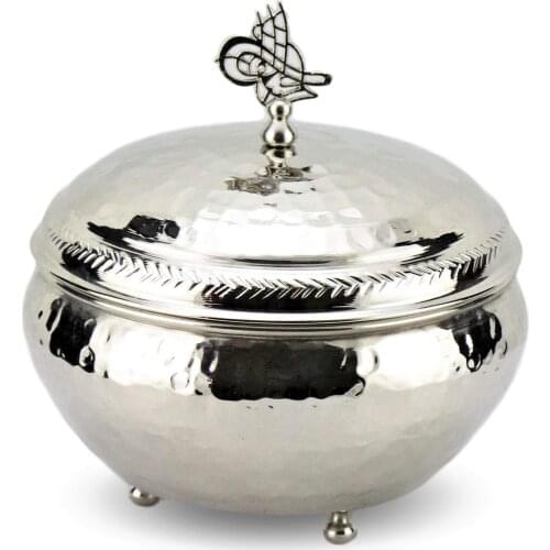 Morya Copper Sugar Bowl Candy Jars with Cover Storage Home Decor Organizer Rustic Dessert Ice Cream Snacks Nuts Bite 15 cm