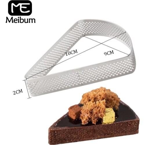 Meibum Fan-shaped Stainless Steel Tart Ring DIY Pizza French Cheese Mousse Dessert Tart Mold Fruit Cream Pie Pan Baking Tools