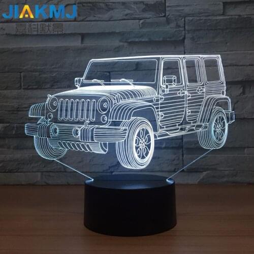 Explosion model 3D night light colorful touch led light Customized gift Jeep USB light