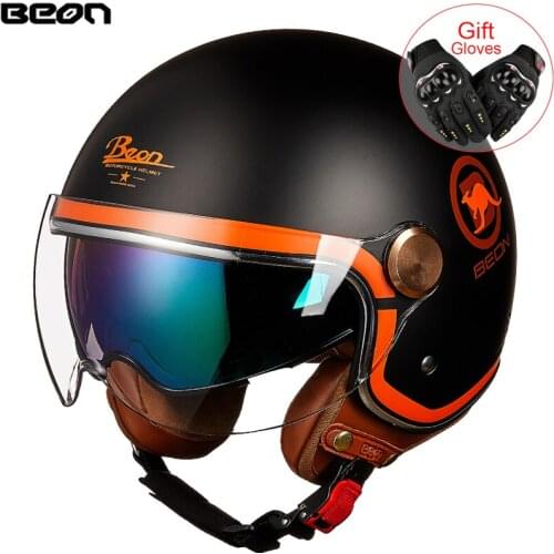 Motorcycle 3/4 Retro Helmet Double visor Classic NEW Moto Casco Scooter Bicycle Motorbike 4 Seasons Helmets Riding Capacete