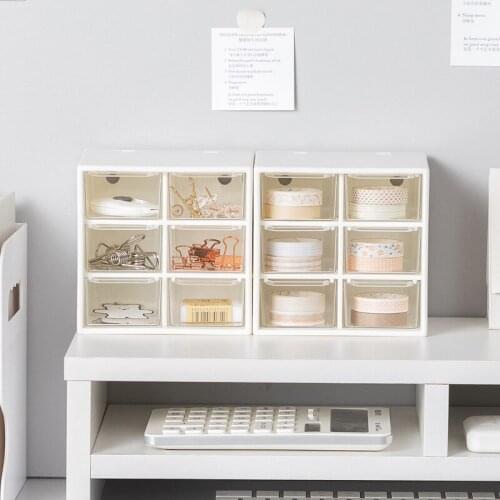 4/6 Grids Cosmetics Organizer Jewelry Storage Box Drawer Dust-proof Storage Container Desk Stationery Organizer Girl Room Decor