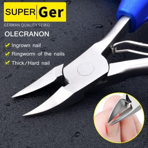 Sharp Stainless Steel Nail Clipper Cuticle Scissors Trimmer Manicure Pedicure Nippers Eagle Beak Cutter Antiskid Nail Art Tools