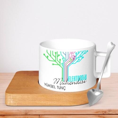 Personalized Professional Electronic Engineer Wood Altlıklı Ceramic Cup-2