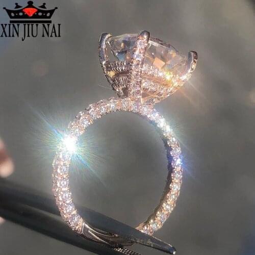 Personalized Champagne Gold AAA Cubic Zircon Engagement Rings For Women Rose Gold Color Wedding Ring Jewelry Gifts Anillos Mujer