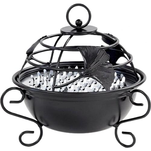 Mosquito Coil Holder Exquisite Nordic Style Anti-fly Ash Incense Burner with Lid for Home