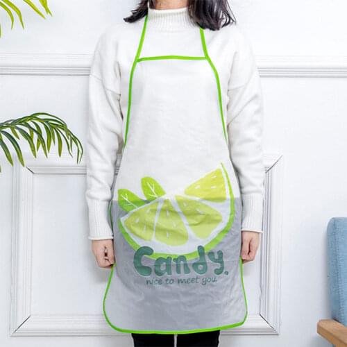 Semi Transparent Waterproof Anti-oil Apron Cartoon Fruit Printing Brief Adult Apron Kitchen Baking Cooking Accessories Bib Apron