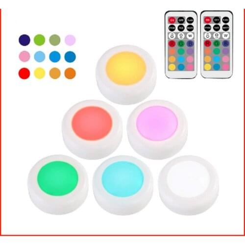Remote control RGB night light Festival party atmosphere lamp LED batteries under cabinet bedroom kitchen light