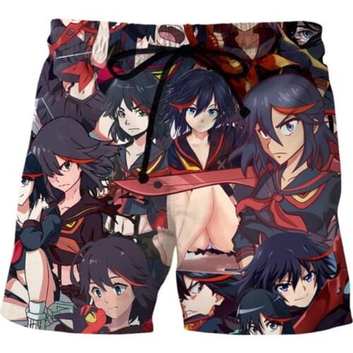 SOSHIRL Cool Anime Girls Print Shorts Joggers Unisex Miku Streetwear Elastic Waist Drawstring Fitness Shorts Homme Men Clothing