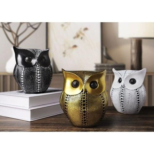 Nordic Resin night owl Craft minimalist sculpture home decorations modern living room desktop animal bird decor Ornament p0221