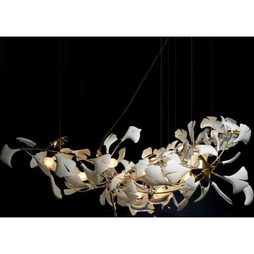 Modern Simple Ceramic Gingko Leaf Restaurant Lamp Post Modern Designer Sales Department Hotel Branch Art Chandelier