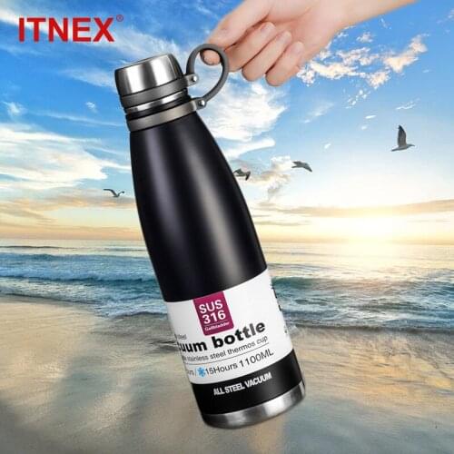 650ML/850ML/1100MLSport Water Bottles Double Wall Thermos Water Bottle 306 Steel Vacuum Portable Gym Leak-proof Fitness Kettle