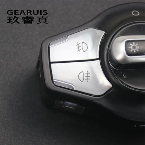 Car Styling for Audi A4 B8 A5 Q5 Headlight Switch Button Frame Decoration Cover Sticker And decal Trim Interior Auto Accessories