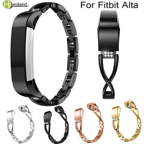 Alloy steel Rhinestone bling High Quality Replacement Wristband Band Strap Bracelet For Fitbit Alta/For Fitbit Alta HR WatchBand