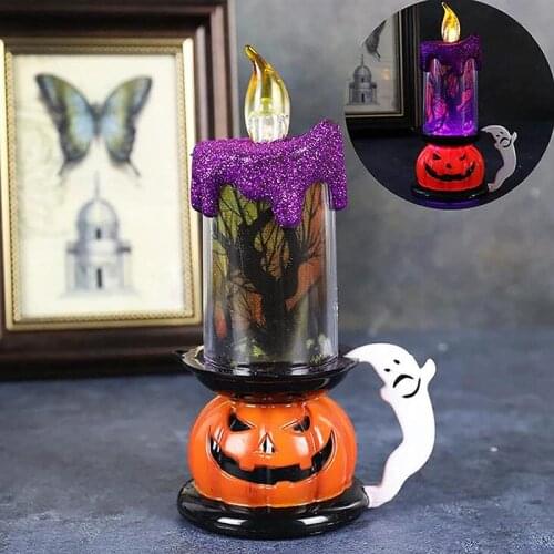 Halloween Candle Light LED Colorful Candlestick Table Top Decoration Pumpkin Party Happy Halloween Party Decor For Home