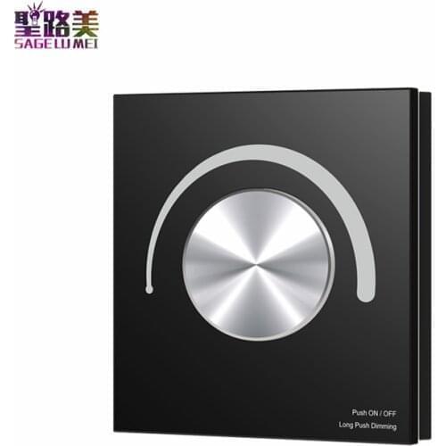 T11-K T12-K T13-K AC100-240V Glass Wall Mounted Rotary Knob Panel Controller AC input/DMX 512 and RF 2.4G signal output For TAPE