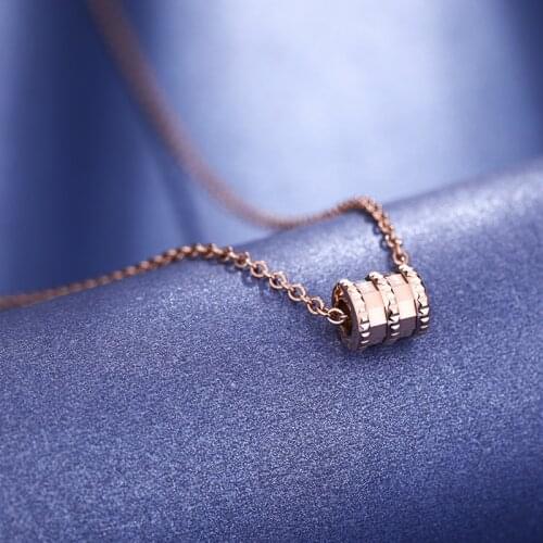 Creative Cylindrical Small Waist Titanium Steel Necklace Fashion Personality Rose Gold Ornament Wholesale Necklaces for Women