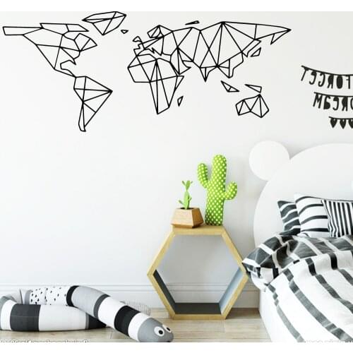 Cartoon Style World Map Wall Stickers Personalized Creative For Living Room Kids Room Vinyl Decals