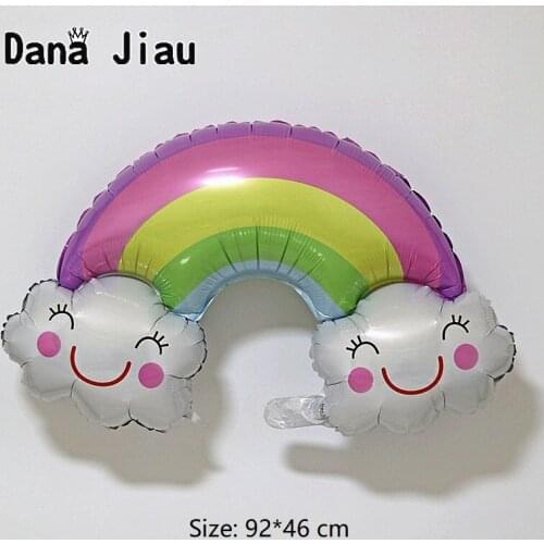 92*46cm Big Rainbow Smile Cloud Balloons Birthday Party Wedding Accessories Decoration Anniversary Helium Balloons sunshine toy