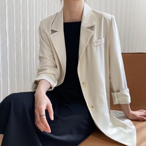 Womens High Quality Stylish Oversized Suits Outerwear 2021 Spring Autumn New Office Ladies Long Sleeve Single-breasted Blazers