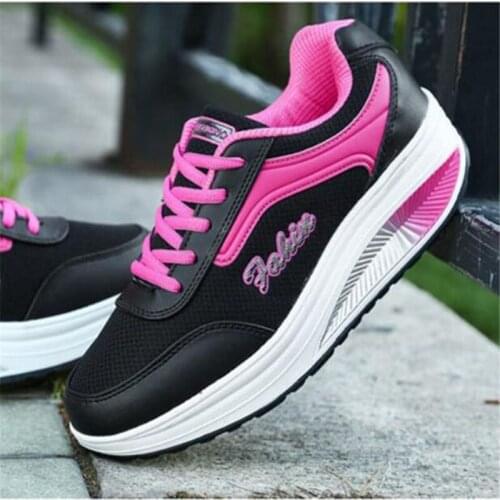 2021 hot Women Sneakers Breathable Wedges Platform Vulcanize Shoes Woman Breathable mesh Casual running Shoes size EUR 35-42