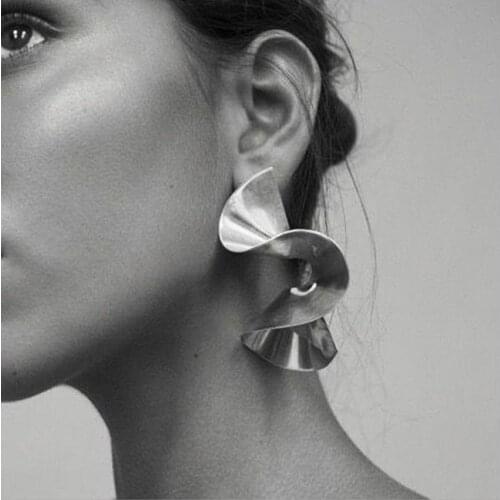 Simple Gold Silver Color irregularEarrings for Women Wave Earrings Oorbellen boucle brincos pendientes orecchini Jewelry