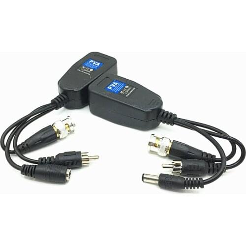 1 Pair RJ45 CCTV Balun Coaxial TVI / CVI /AHD HD double twisted pair power supply /video/ and audio 3 and 1 transmitter,sn:PVA
