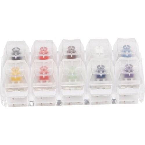 10Keys Translucent Keycaps Mechanical Keyboard Switch Kit Sampler