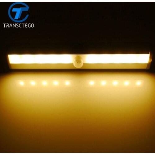 10 LED night lamp Motion Sensor Detector IR Infrared Wireless Lighting Closet Cabinet Wardrobe luminaria Lithium Battery