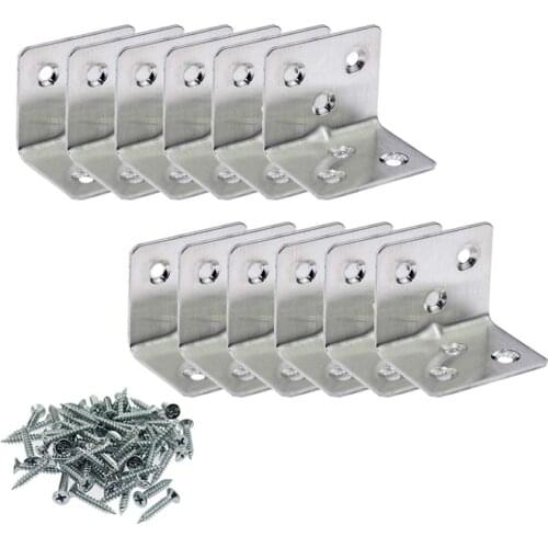 12pcs Stainless Steel Right Angle Corner Brackets Fittings