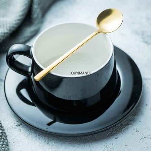 200ml Modern Simplicity Ceramic Coffee Cups and Saucer Set Porcelain teacup Saucer Set Couple Milk mug