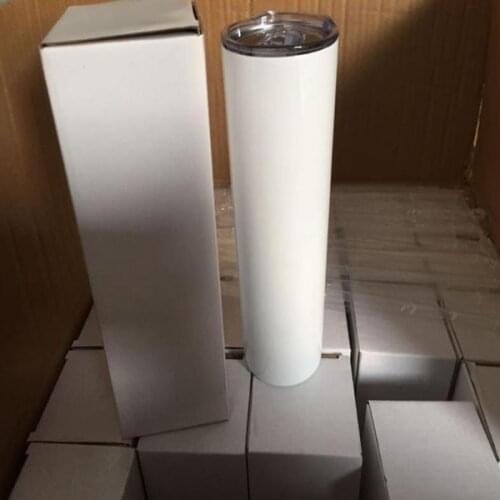 20oz Sublimation Skinny Tumbler Stainless Steel Coffee Mug Insulated Wine Tumbler With Straws Vaccum Mug DIY Tumblers