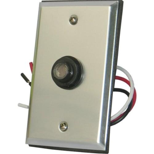 220V To 240VOutdoor Hardwired Post Eye Light Control and Wall Plate, Metallic Finish,Silver
