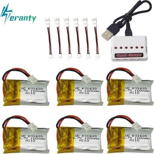 3.7v 100mah Lipo Battery and Charger For Cheerson Cx-10 Cx-10a FQ777-124 Hubsan Q4 Wltoys V272 Mini Rc Quadcopter Drone Battery
