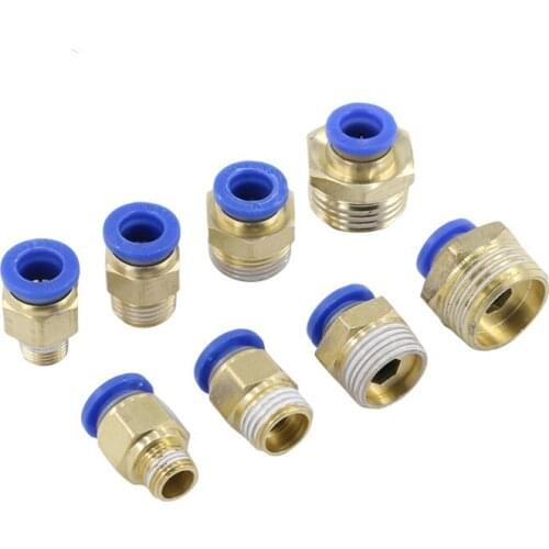 Air Pneumatic 10mm 8mm 12mm 6mm 4mm Hose Tube 1/4"BSP 1/2" 1/8" 3/8" Male Thread Air Pipe Connector Quick Coupling Brass Fitting