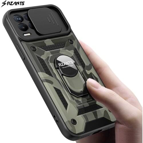 For Realme 8 Pro Case Camouflage Shockproof Ring Holder Casing Lens Protection Military Cover For Realme 8 4G Rzants