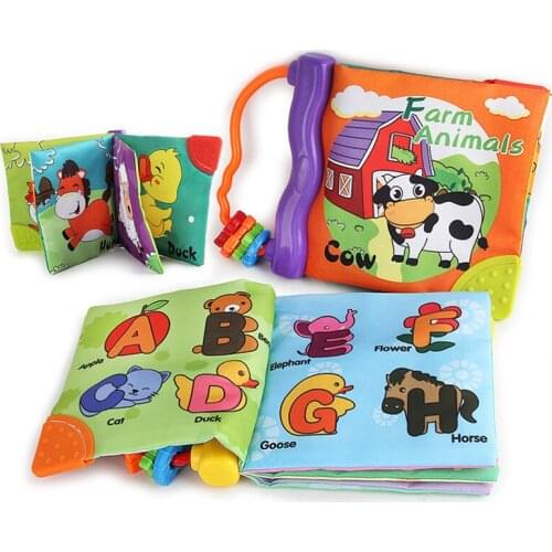 Baby Rattle Toys Crib Grasp Clothing Book Baby Cloth Book Knowledge Around Multi-Touch Colorful Bed Bumper for Baby Toys G0279