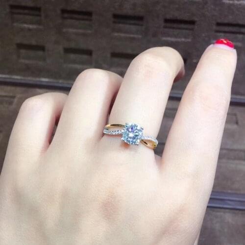 Fashion S925 2 Carat Silver Color Rings for Women Gold Wedding Ring Romantic Engagement Jewelry Party Opening Adjustable Rings