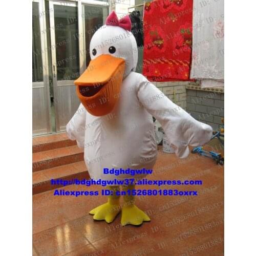 White Pelican Bird Mascot Costume Adult Cartoon Character Outfit Suit Farewell Dinner Costume Dressed As Mascot zx1535