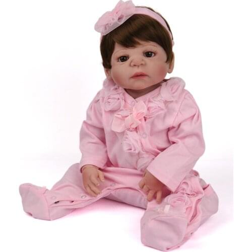 Boneca reborn completa silicone realista Girl baby reborn doll 23" 57cm bebe reborn toddler doll toys gift