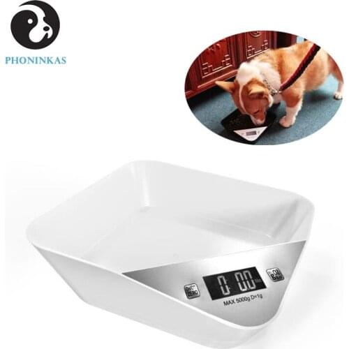 Square Smart Scale Pet Food Bowl Intelligent Weighing Pet Feeder Dog Cat Scale Bowls Feeding Dish Pet Products 1000ml