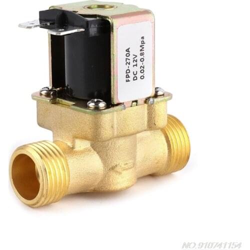 Copper Hot Water Normally Closed Inlet Valve 4 Points DC12V Solar Water Heater Solenoid Coil Solenoid Valve D14 20 Dropshipping
