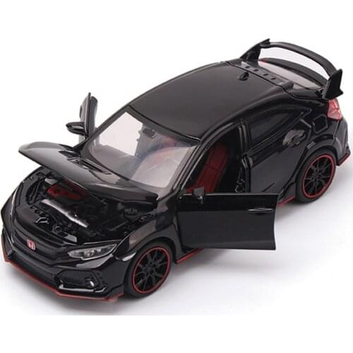 Civic alloy car model 1:32 swing back acousto optic childrens toy car simulation car model childrens birthday gift