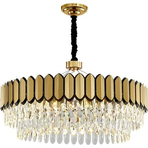 New modern living room luxury crystal chandelier luxury mixed color round hall decoration chandelier