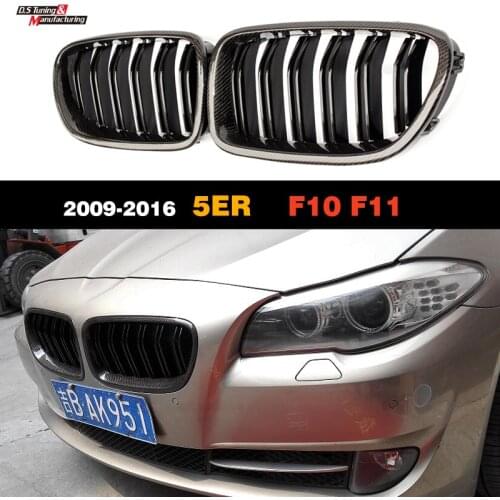 ABS Front Racing Grille Kidney Mesh Grills for BMW 5 Series F10 F11 2010 - IN 2 - Slat Glossy Black